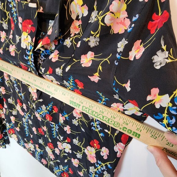 EQUIPMENT Femme Heather Flare-sleeve Floral Silk Blouse In Eclipse Multi Floral - Picture 8 of 11